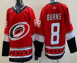 Mens Carolina Hurricanes #8 Brent Burns Red Authentic Jersey